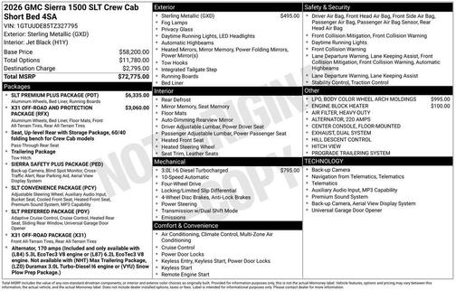 Sterling Metallic 2026 GMC Sierra 1500 SLT
