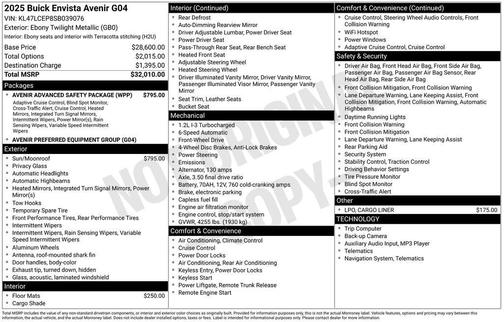 2025 Buick Envista Avenir FWD