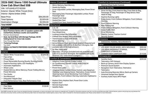 2026 GMC Sierra 1500 Denali Ultimate