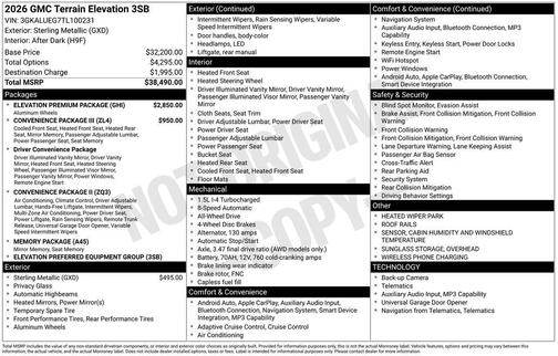 Sterling Metallic 2026 GMC Terrain AWD Elevation