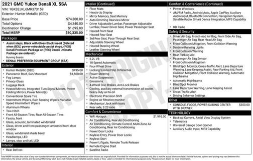 Hunter Metallic 2021 GMC Yukon XL Denali