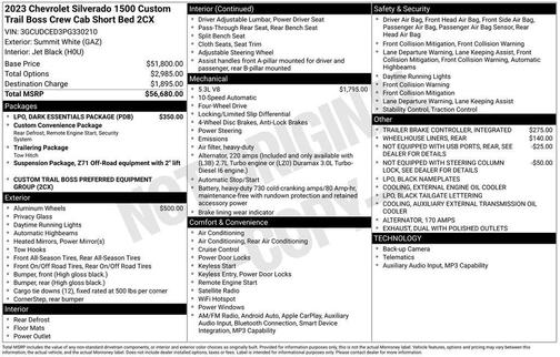 2023 Chevrolet Silverado 1500 Custom Trail Boss