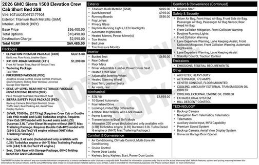 2026 GMC Sierra 1500 Elevation