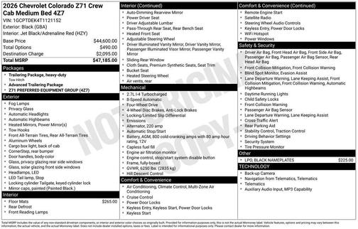 Black 2026 Chevrolet Colorado Z71
