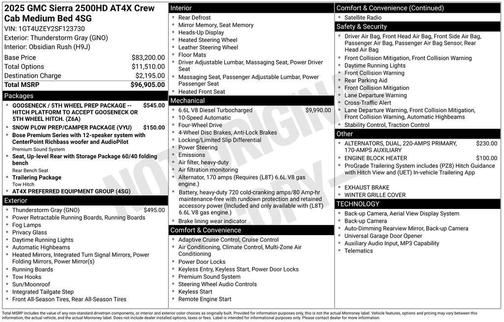 Thunderstorm Gray 2025 GMC Sierra 2500 AT4X