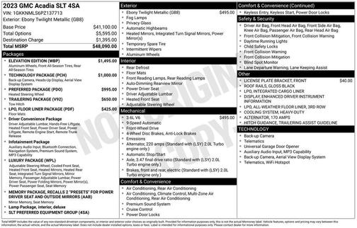 Ebony Twilight Metallic 2023 GMC Acadia FWD SLT