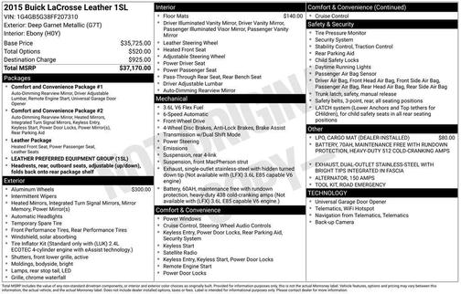 2015 Buick LaCrosse Leather