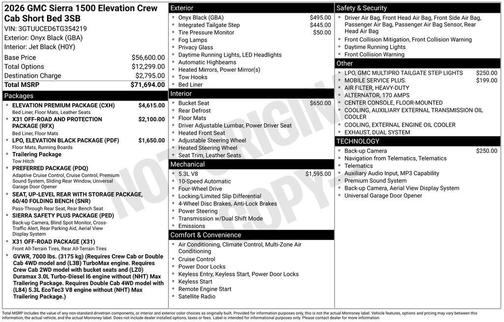 Onyx Black 2026 GMC Sierra 1500 Elevation