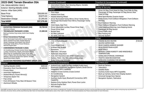 Sterling Metallic 2025 GMC Terrain FWD Elevation