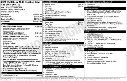 2026 GMC Sierra 1500 Elevation