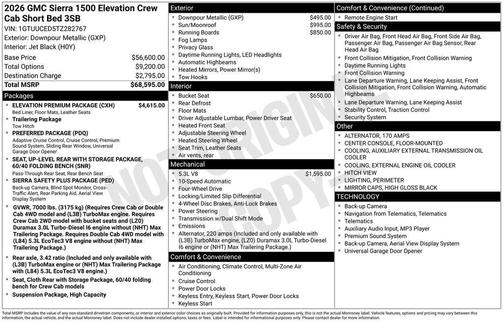 2026 GMC Sierra 1500 Elevation