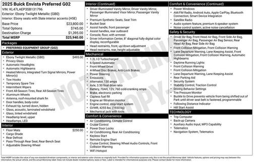2025 Buick Envista Preferred FWD