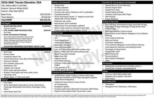 2026 GMC Terrain FWD Elevation