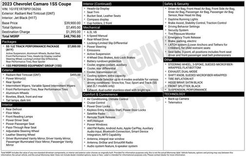 Radiant Red Tintcoat 2023 Chevrolet Camaro 1SS