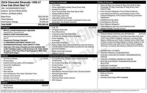 Summit White 2024 Chevrolet Silverado 1500 LT