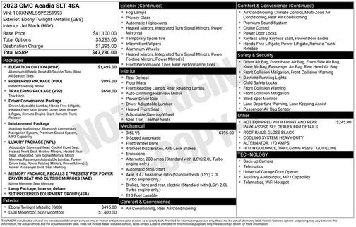 Ebony Twilight Metallic 2023 GMC Acadia FWD SLT