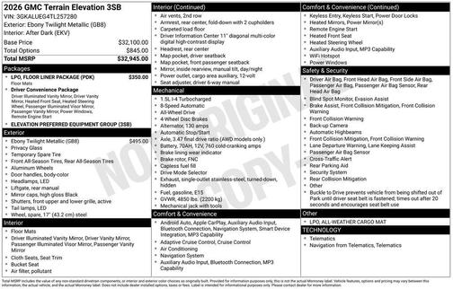 2026 GMC Terrain AWD Elevation