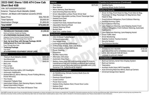 Titanium Rush Metallic 2023 GMC Sierra 1500 AT4