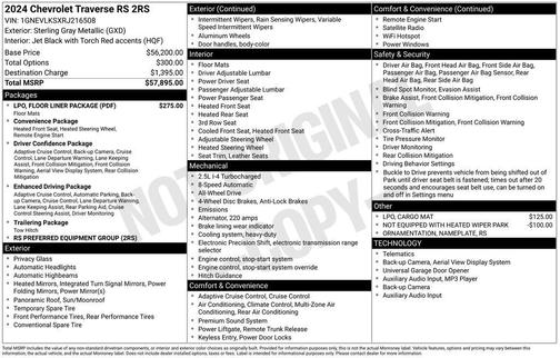 2024 Chevrolet Traverse RS