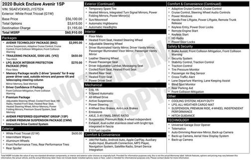 2020 Buick Enclave AWD Avenir