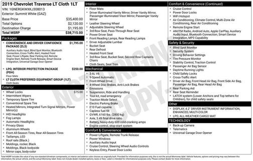 2019 Chevrolet Traverse LT Cloth
