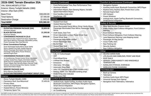 2026 GMC Terrain FWD Elevation