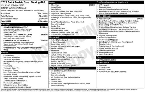 Summit White 2024 Buick Envista Sport Touring FWD