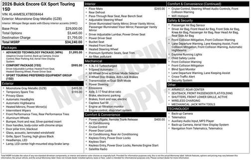 2026 Buick Encore GX Sport Touring