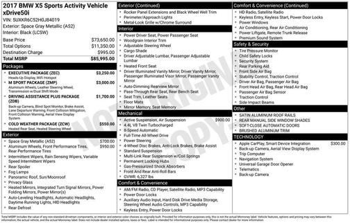 Space Gray Metallic 2017 BMW X5 xDrive50i