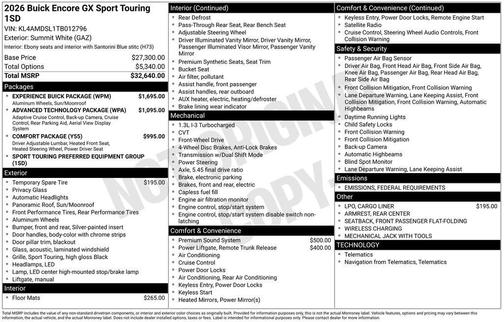 2026 Buick Encore GX Sport Touring