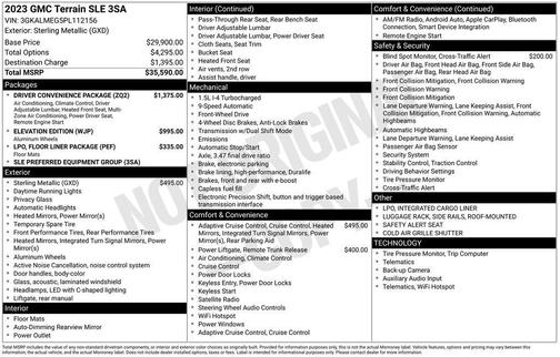 Sterling Metallic 2023 GMC Terrain SLE