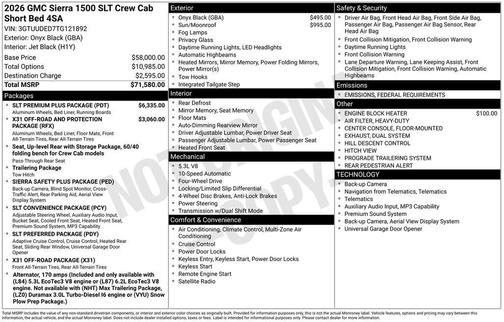 2026 GMC Sierra 1500 SLT