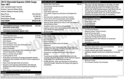 2013 Chevrolet Express 2500 Work Van