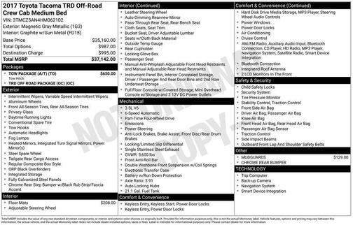 2017 Toyota Tacoma TRD Off Road