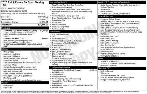 2026 Buick Encore GX Sport Touring