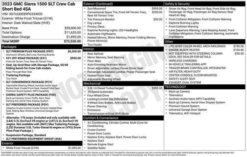 White Frost Tricoat 2023 GMC Sierra 1500 SLT