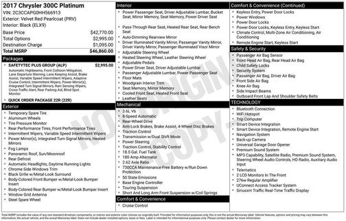 Velvet Red Pearlcoat 2017 Chrysler 300C Platinum