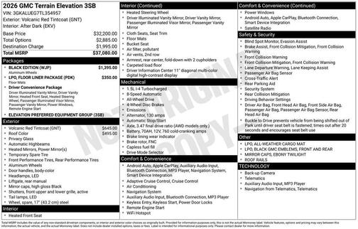 2026 GMC Terrain AWD Elevation
