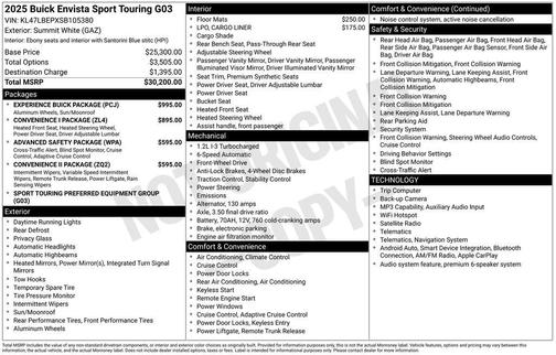 Summit White 2025 Buick Envista Sport Touring FWD