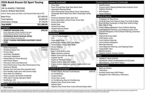 2026 Buick Encore GX Sport Touring