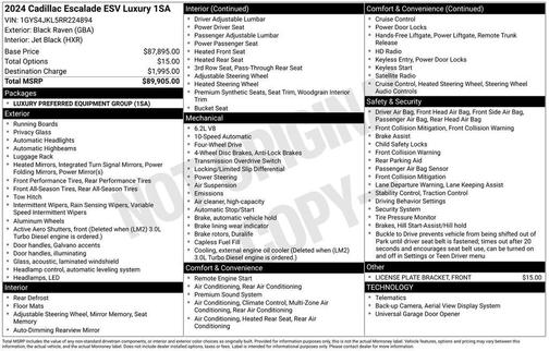 2024 Cadillac Escalade ESV Luxury