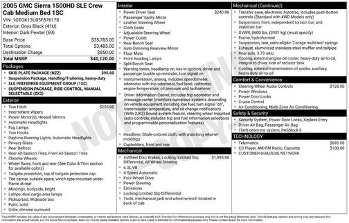 Onyx Black 2005 GMC Sierra 1500 SLE HD Crew Cab