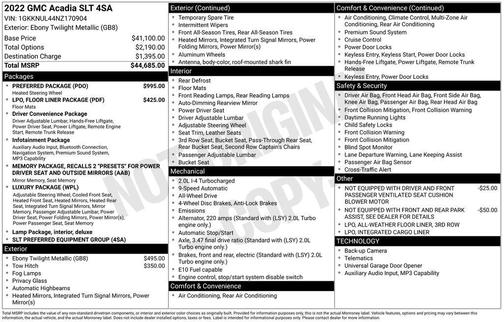 Ebony Twilight Metallic 2022 GMC Acadia AWD SLT