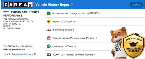 2023 Lexus RX 500h F SPORT PERFORMANCE
