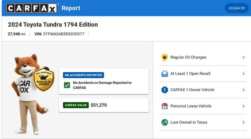 Silver 2024 Toyota Tundra 1794 Edition