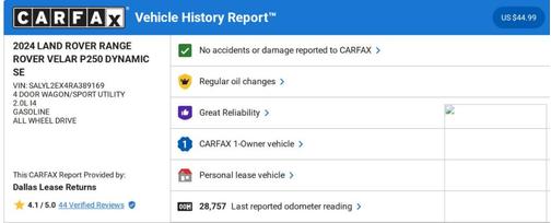 2024 Land Rover Range Rover Velar P250 Dynamic SE