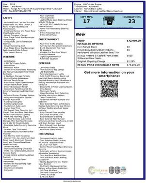 2019 Land Rover Range Rover Sport 3.0L Supercharged HSE