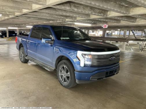 Blue 2022 Ford F-150 Lightning LARIAT