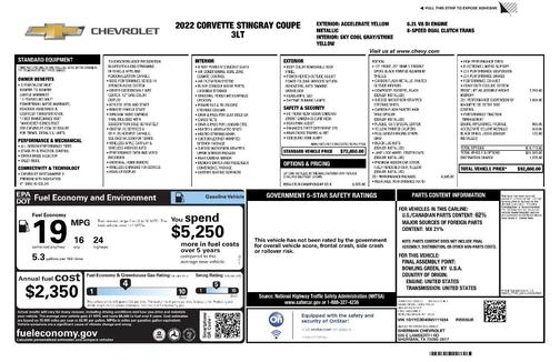 2022 Chevrolet Corvette Stingray w/3LT
