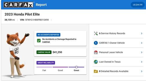 Gray 2023 Honda Pilot Elite